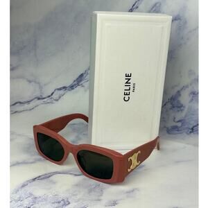 NEW Celine CL40282U Triomphe XL Pink Gold Sunglasses